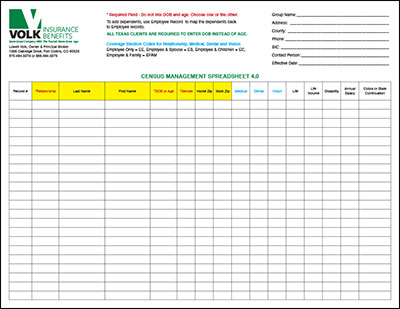 Employee Census Form in Loveland, Greeley, Fort Collins, & Longmont, CO